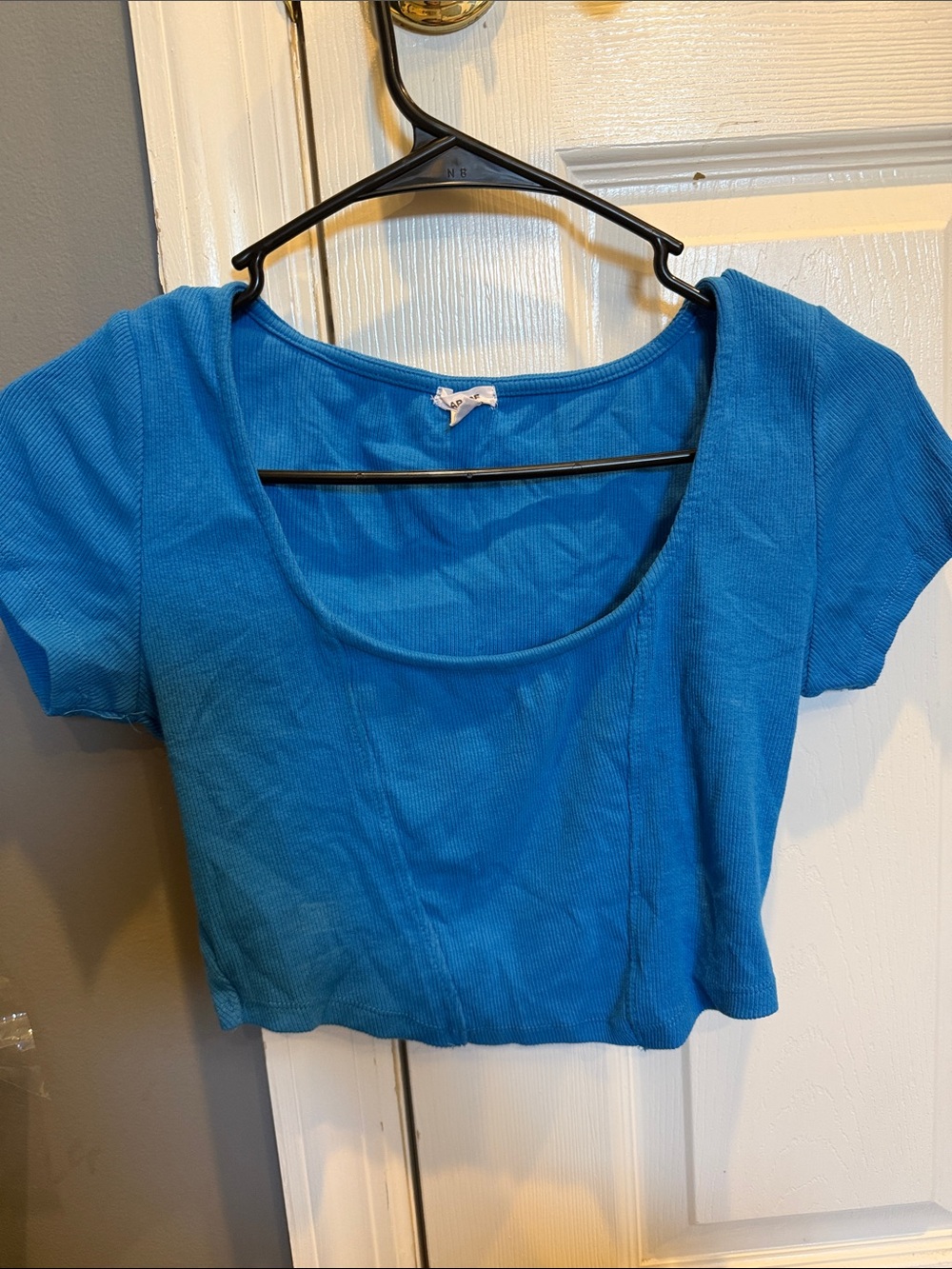 Garage Bright Blue Scoop Crop Top